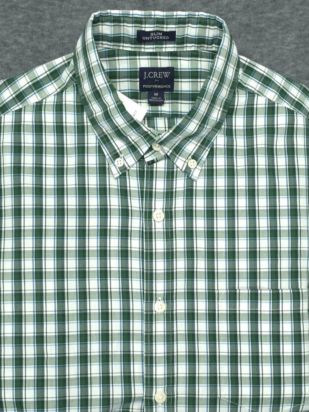 J.Crew Performance Slim Untucked Plaid Button Down Shirt M NWT